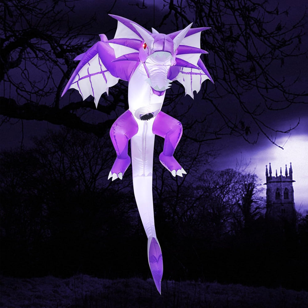 ATDAWN Inflatable Halloween Decorations Inflatables Dragon, Lighted Blow Up F...