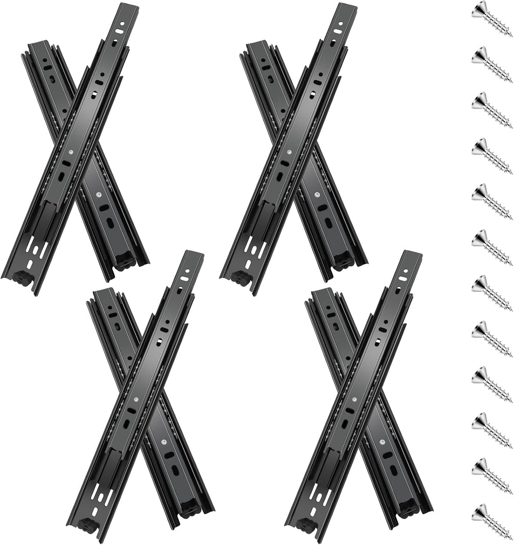 18 inch Drawer Slides 4 Pairs (8pcs) Full Extension Ball Bearing Drawer Rails...