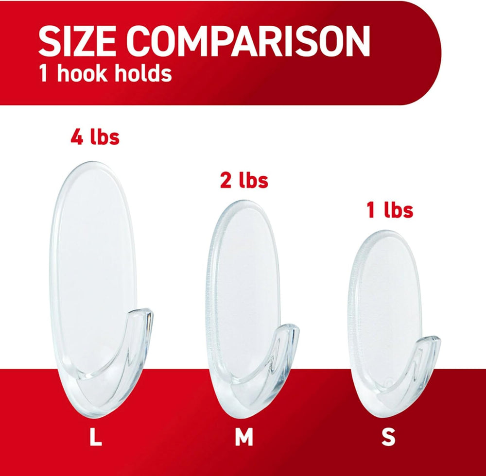 Command Medium Clear Clear Hooks, 50 Hooks, 50 Strips