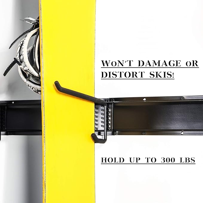 WALMANN Garage Storage Organization System Ski Wall Rack 10 Pairs of Skis Mount