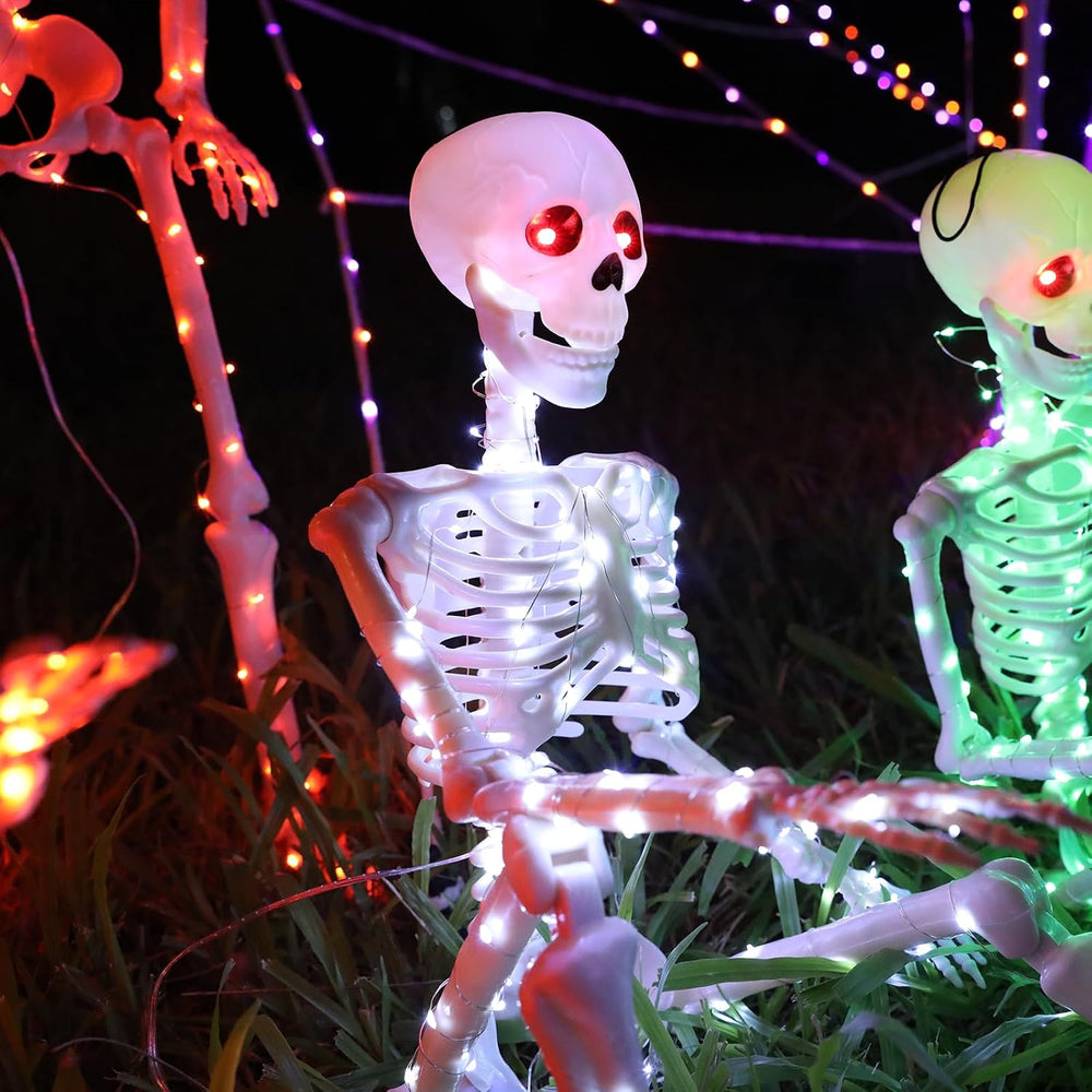 Halloween Decorations Outdoor Skeletons Set - 2 Pack 36" (90cm) Light Up...