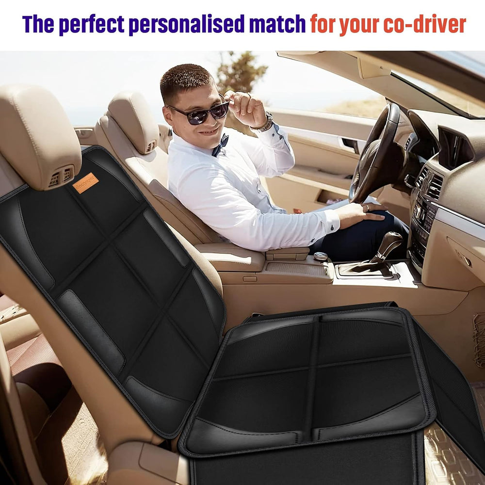Bacgnyer Car Seat Protector, Waterproof 600D, 2 Pack, Black & Red Stitching