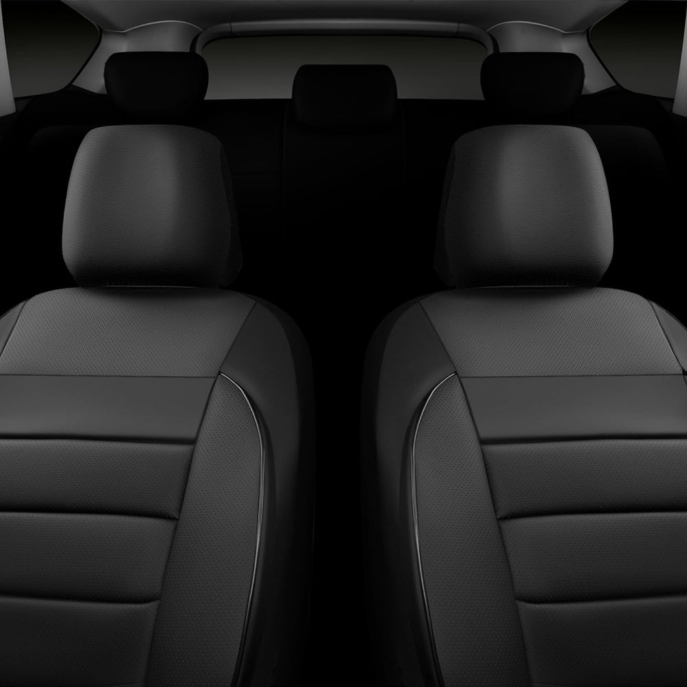 CAR PASS Faux Leather Car Seat Covers Front Seats Only, 3D Foam Support Car S...
