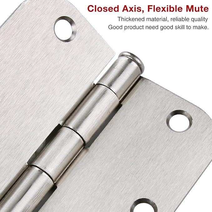 100 Pack Interior Door Hinges Brushed Nickel 3.5 inch x 3 1/2" 5/8"...