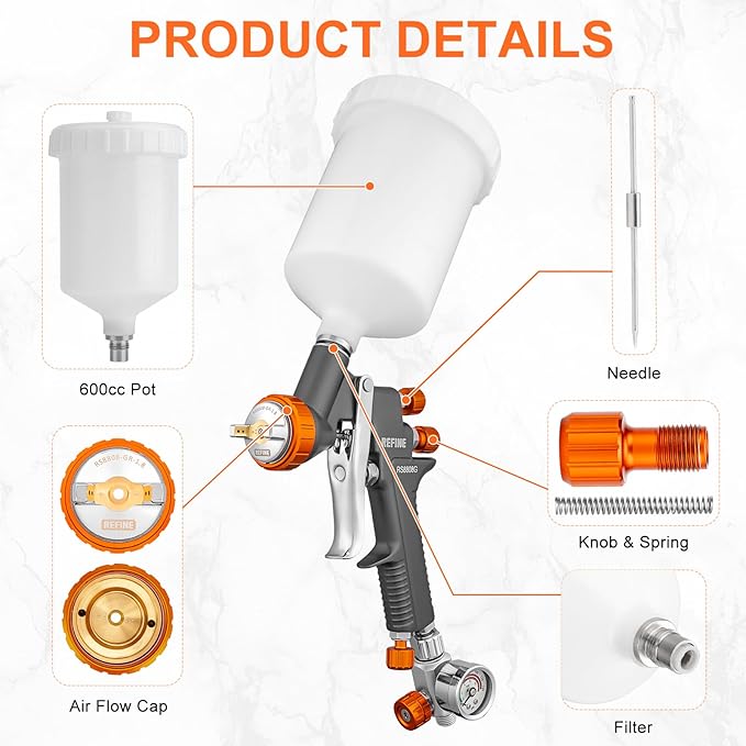 REFINE Air Spray Gun, Auto Paint Gun