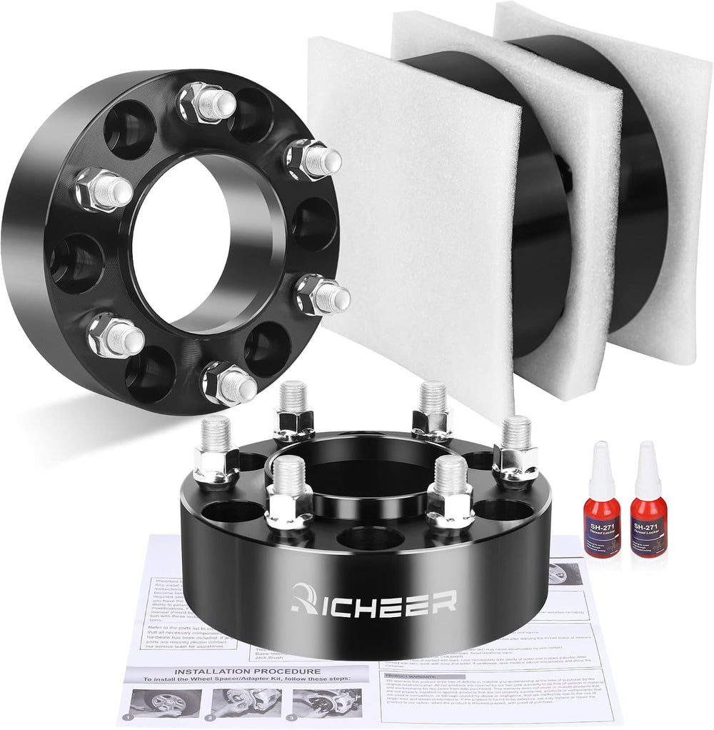 Richeer 2 inch 6x5.5 Hub Centric Wheel Spacers for 2024+ Tacoma Tundra Sequoi...