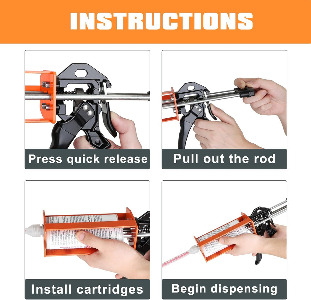 Dual Component Caulking Gun 450ML / 600ML / 650ML (1:1 & 2:1), Manual 2 P...