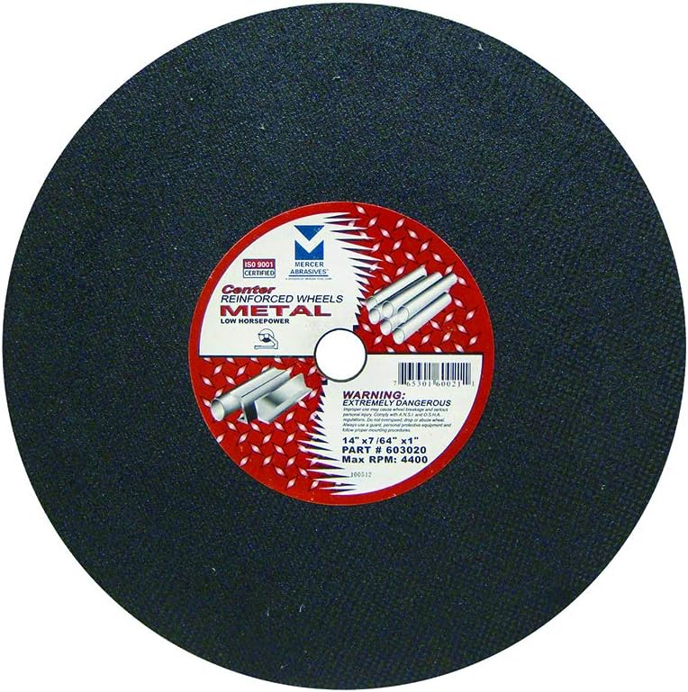 Mercer Industries 603020 Chop Saw Cut-Off Wheels for Metal, 14" x 7/64&q...