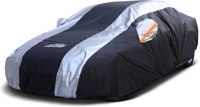 Full Exterior Covers with Silver Stripe Design, Sedan Car Cover