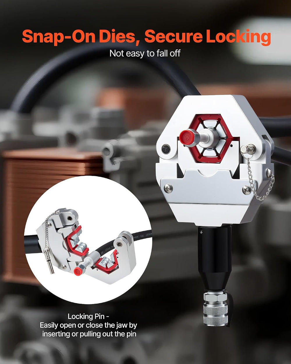 VEVOR Hydraulic Hose Crimper, Hydra-Krimp AC Hose Crimper Kit with 7 Dies Sna...