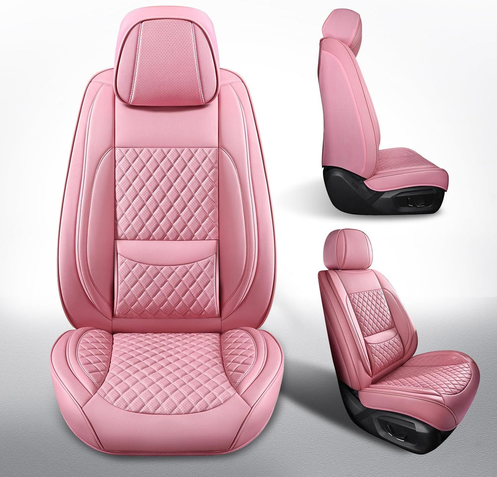MIROZO Car Seat Covers Full Coverage for SUV Sedan Truck,Pink Full Set