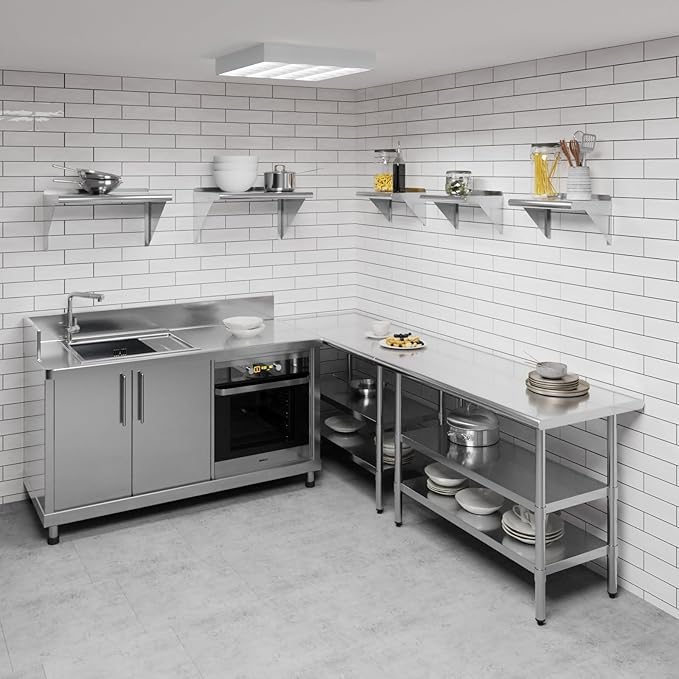 AmGood 10" X 16" Stainless Steel Wall Shelf | Metal Shelving | Gara...