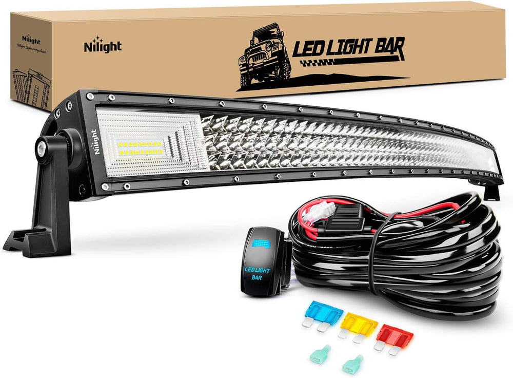 Nilight ZH408 52Inch 783W Curved Triple Row Flood Spot Combo Beam Led Bar 780...