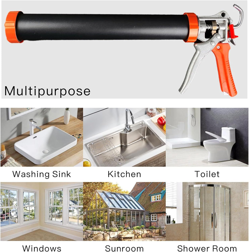 Sausage Tube Caulk Gun,20 oz Sausage Pack/10 oz Cartridge Adhesive (Black)