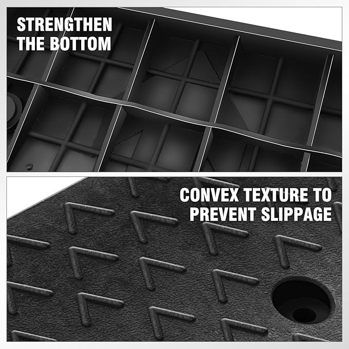 DNA MOTORING 2pcs 2.2" Rise Rubber Arrow Curb Ramp Heavy Duty Loading Dr...
