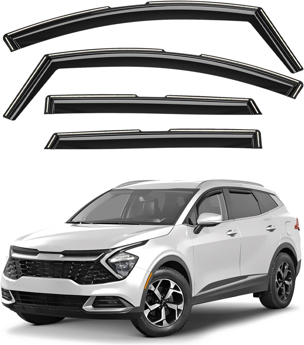 Window Deflectors Smoke Tinted In-Channel Side Window Vent Visor Deflectors (...