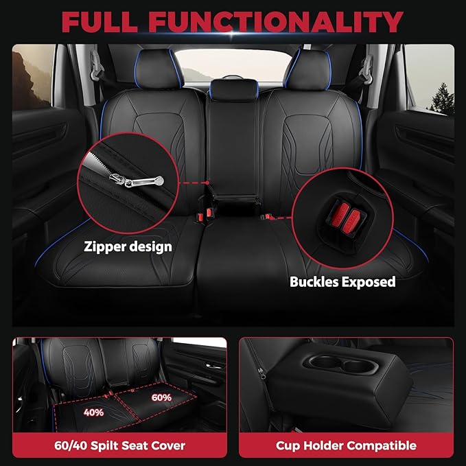 FREESOO Seat Covers for Honda CRV, Custom Fit Seat Covers Full Set, CRV LX EX