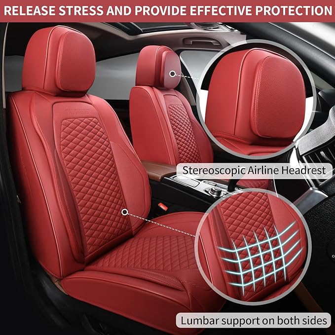 2 Packs Car Seat Covers Leather Car Seat Covers Universal Seat Covers