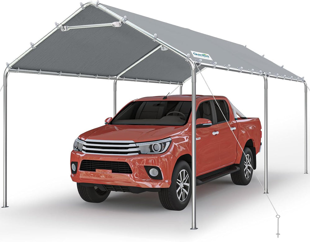 Quictent 10x20 ft Heavy Duty Carport Canopy Galvanized Car Tent Outdoor Garag...