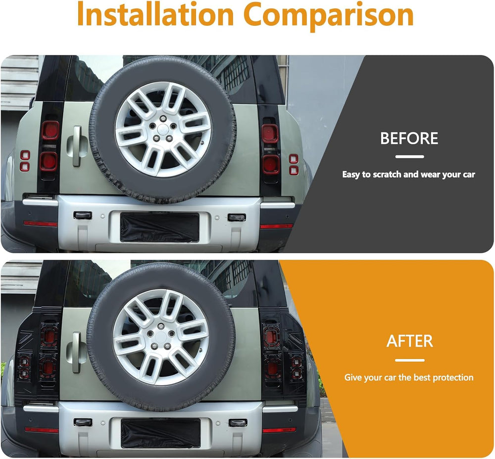 4PCS Tail Light Cover Kit Compatible with Land Rover Defender 90 110 130 2020...