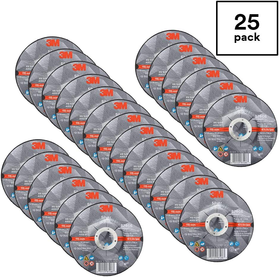 3M Silver Cut-Off Wheel, 87466, 36+, T27, 4.5 in x 0.045 in x 7/8 in