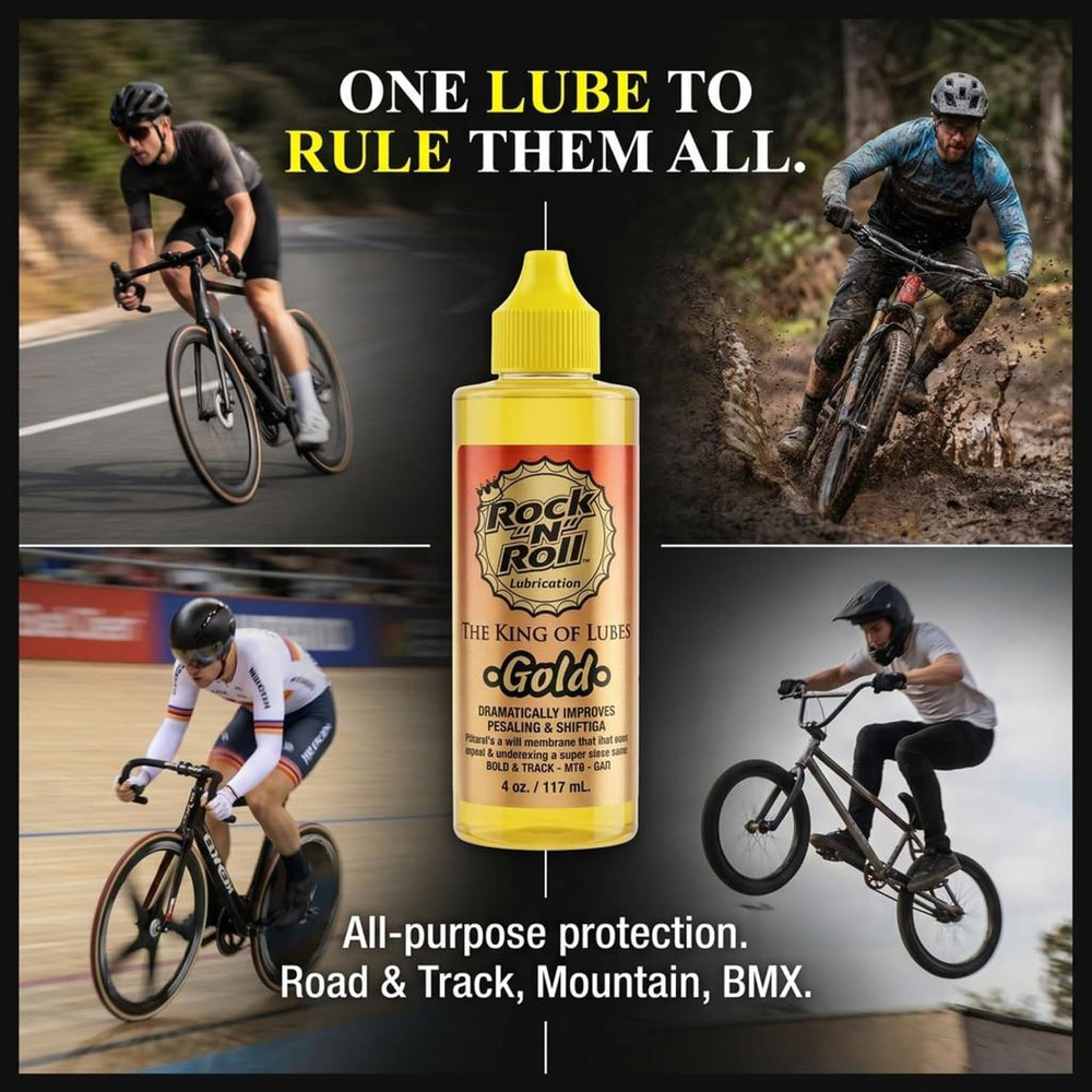Rock N Roll Bike Lubricant, Gold Bike Chain Lube 4oz, Pack of 12