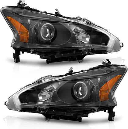 WEELMOTO Halogen Headlights Assembly for 2013-2015 Nissan Altima
