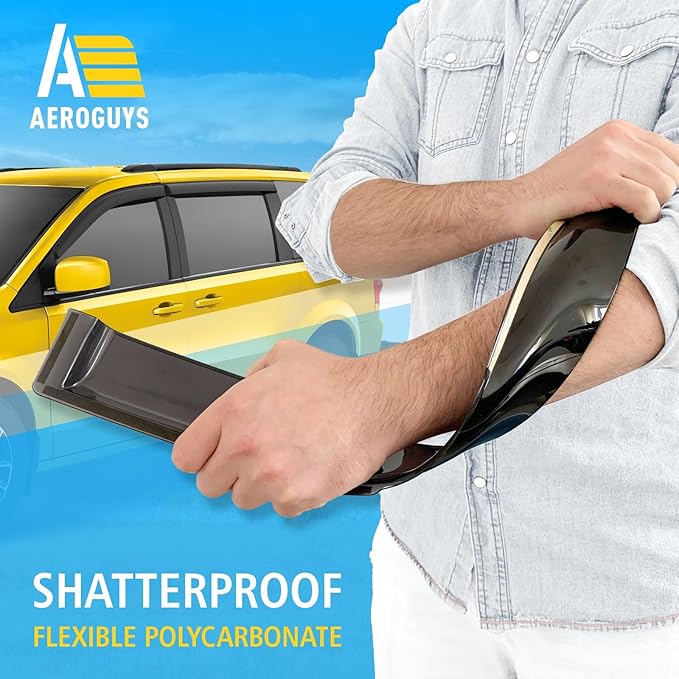 Extra Durable Window Deflectors Tape-On Window Visors Rain Guards Fit (4pcs)