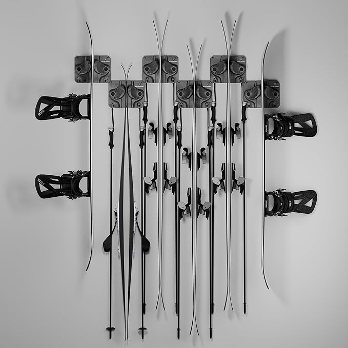 Ultimate Ski & Snowboard Wall Rack | Secure, Non-Slip Storage | Fits Any ...