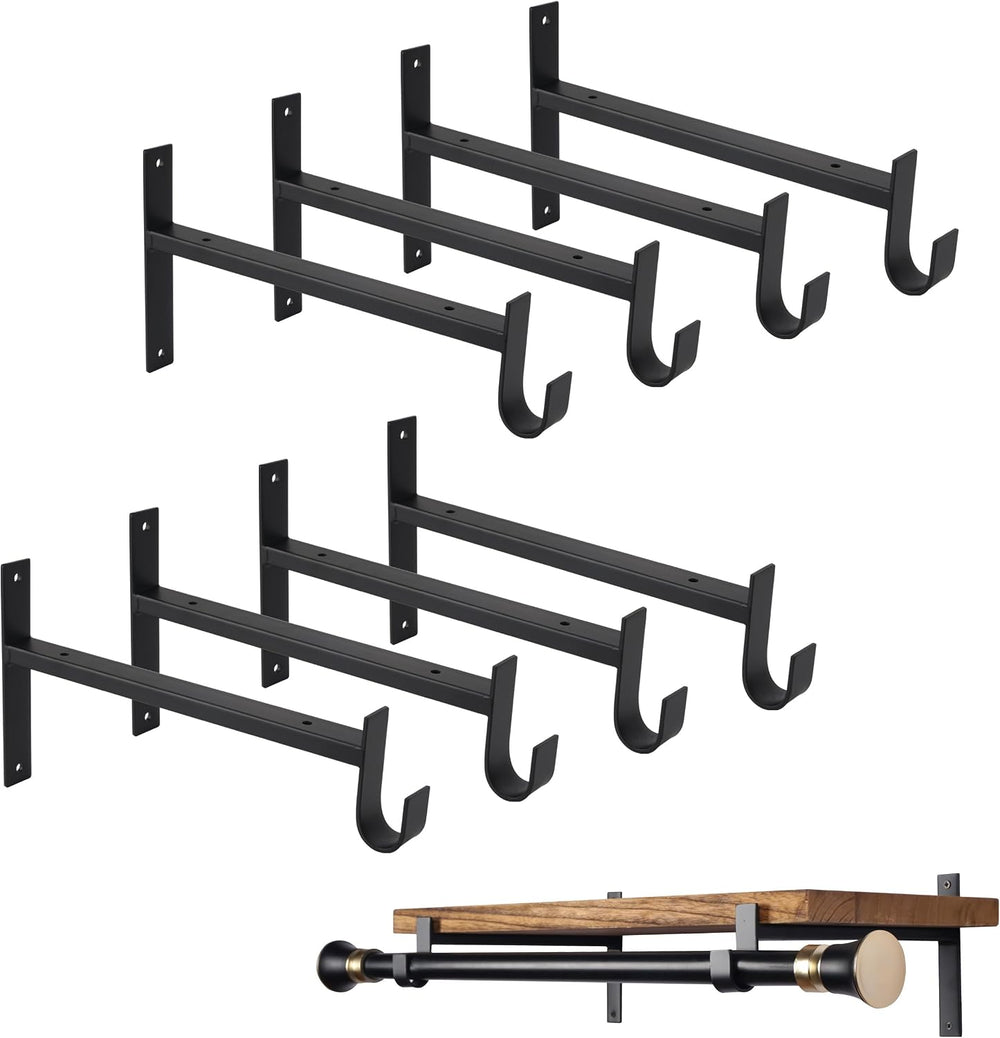 OVOV Closet Rod Bracket Heavy Duty 12 Inch Closet Shelf Brackets 8 Pack