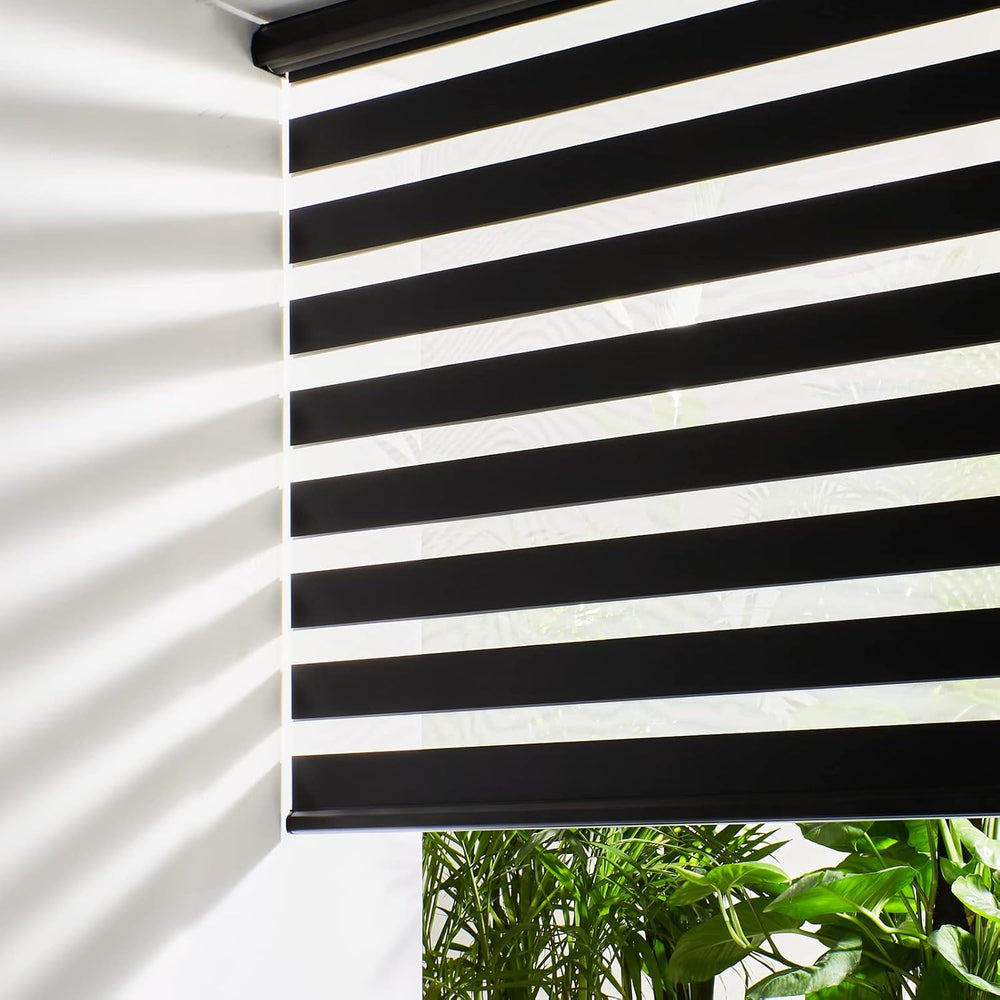 Persilux Cordless Zebra Blinds for Windows Free-Stop Roller Windows Shades Dual