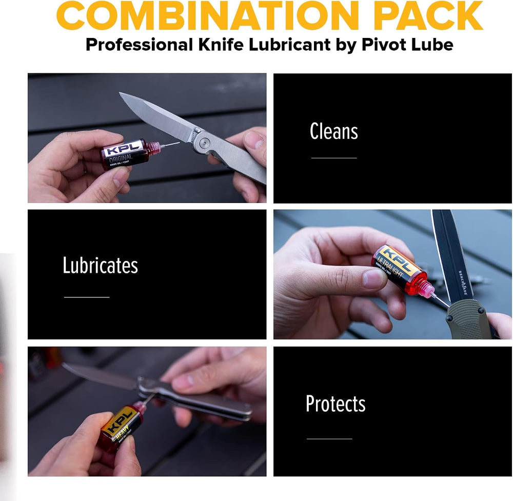 Knife Pivot Lube – Combo Pack (Original, Heavy, Ultralight) – Knife Oil for B...