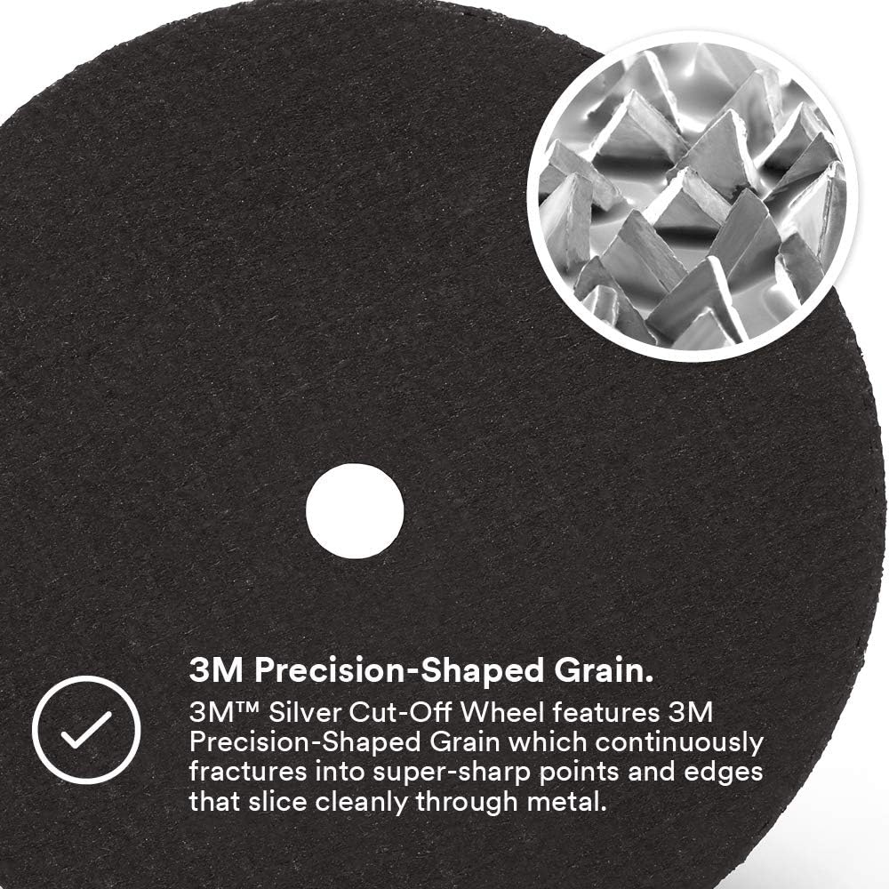 3M Silver Cut-Off Wheel, 87461, 60+, T1, 4 in x 0.035 in x 3/8 in