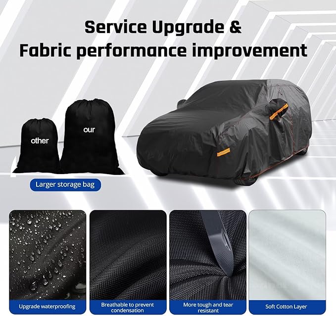 6 Layer Heavy Duty SUV Car Cover Waterproof All Weather Protection