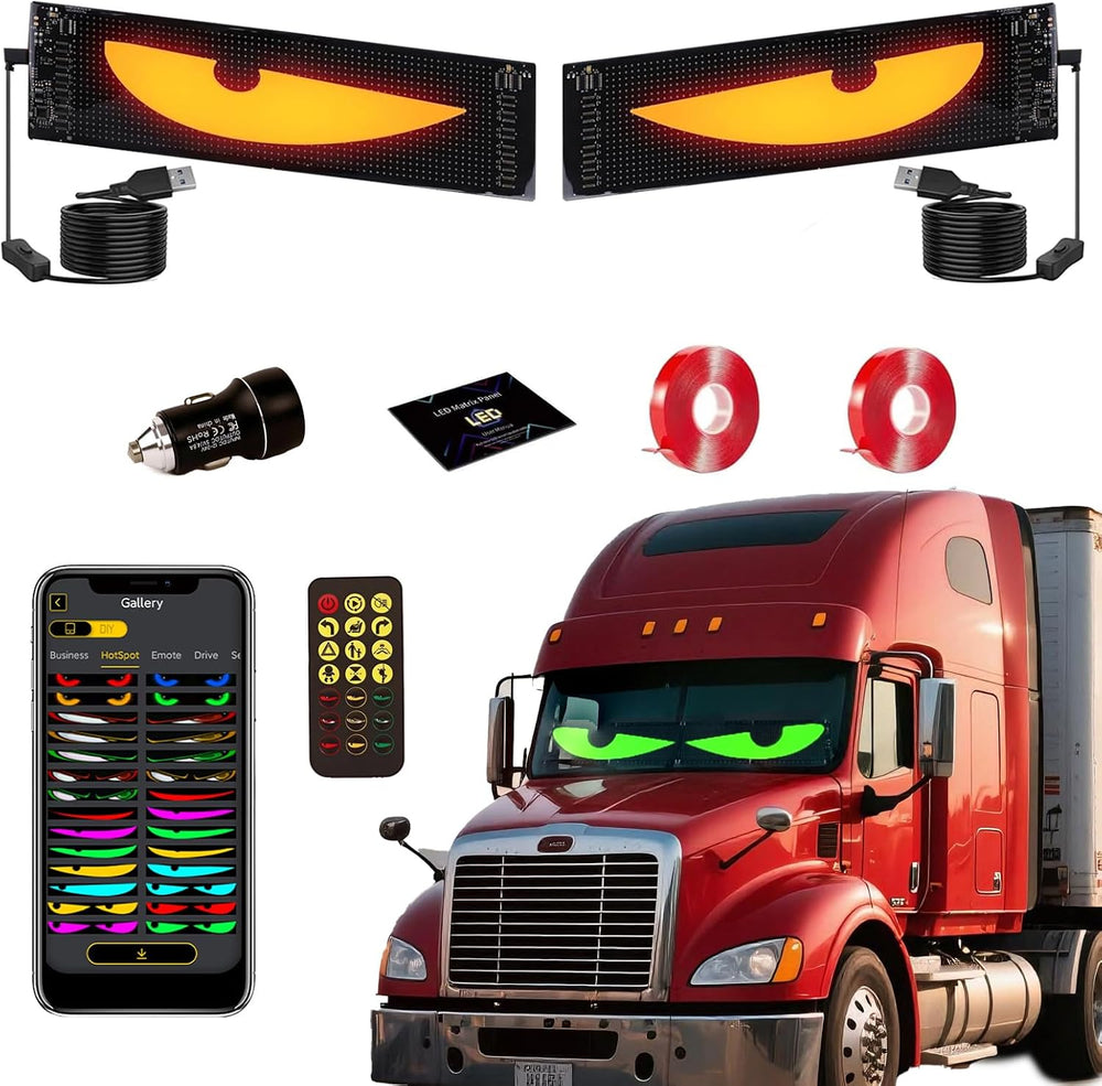 LED Eyes for Truck Windshield, 2PCS 23.6inx4.7in Devil Eyes Light for Windshi...