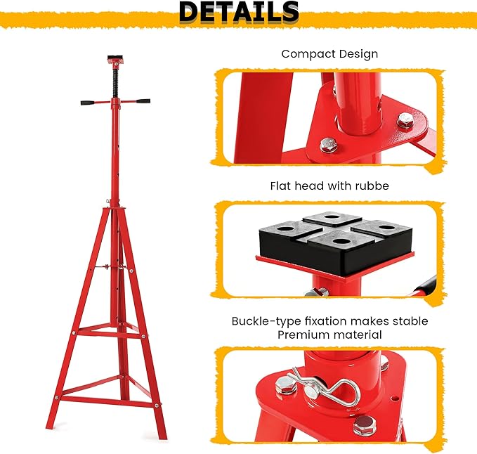KUAFU 47.375"-84.5" Automotive Under Hoist Tripod Stand 2 Ton High ...
