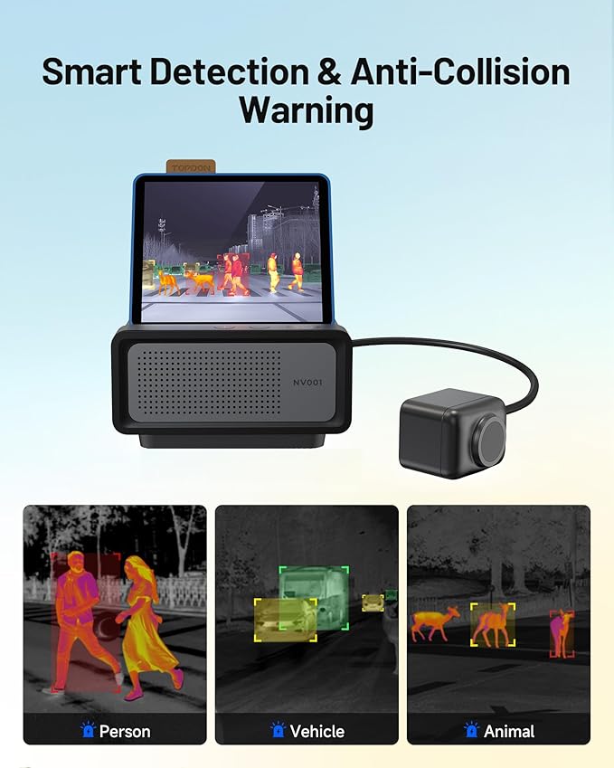 TOPDON NV001 Thermal Camera for Cars, Automotive Thermal Night Vision System