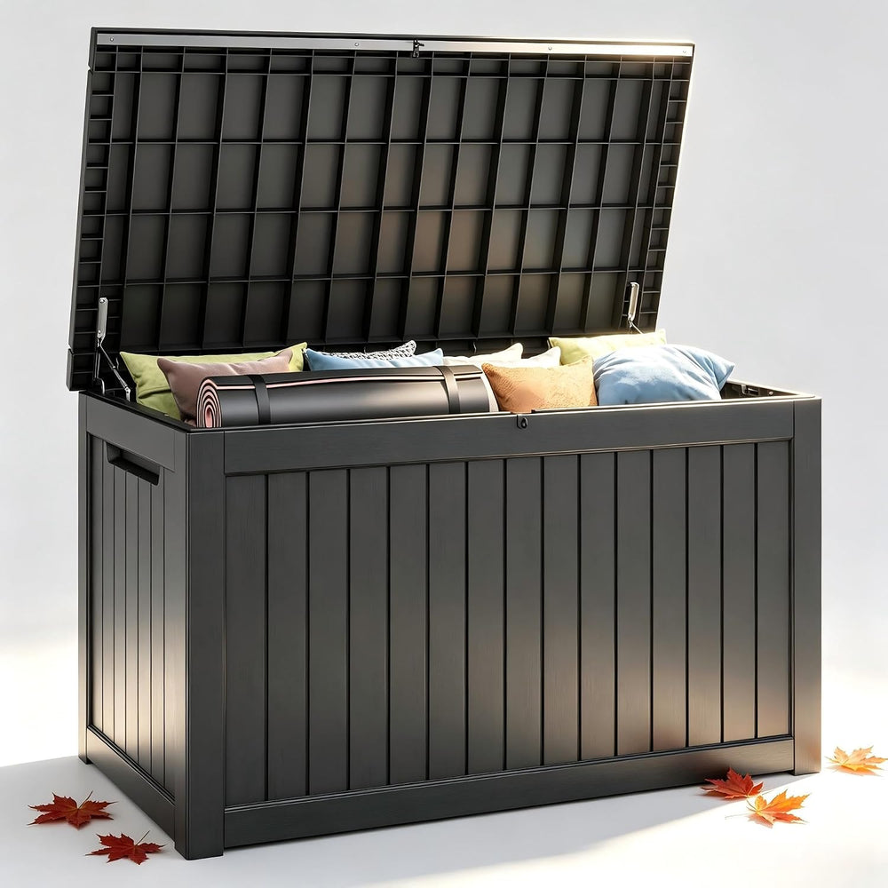 Outdoor Storage Box, Resin Deck Boxes Indoor and outdoor, Waterproof Storage ...