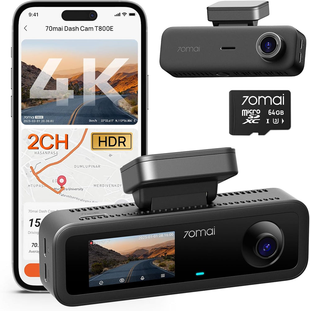 70mai 4K Dash Cam Front and Interior, 4K HDR Dash Camera with F1.55 Aperture,...
