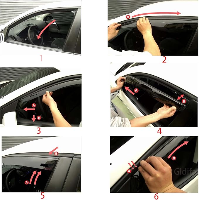 in-Channel Window Visor Deflector Compatible (4Pcs)