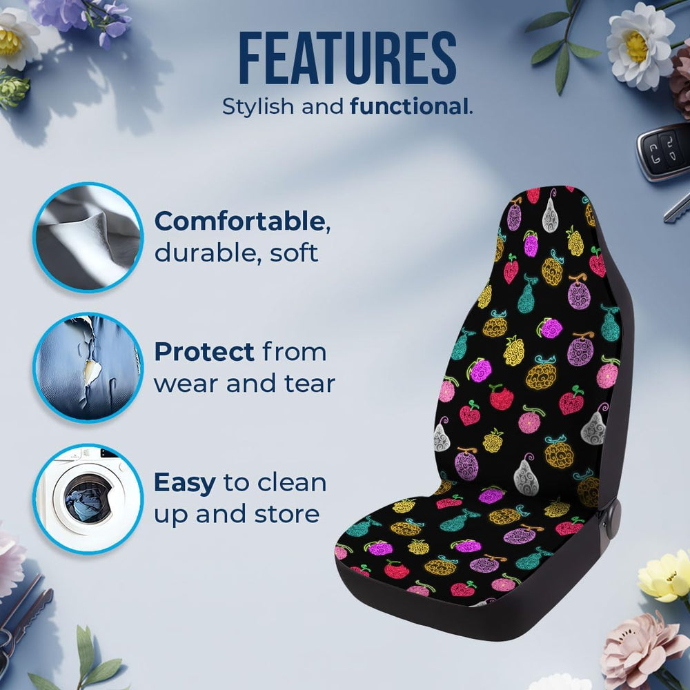 GENANY Fantasy Fruit Pattern Car Seat Covers, 2-Piece Front Seat Set