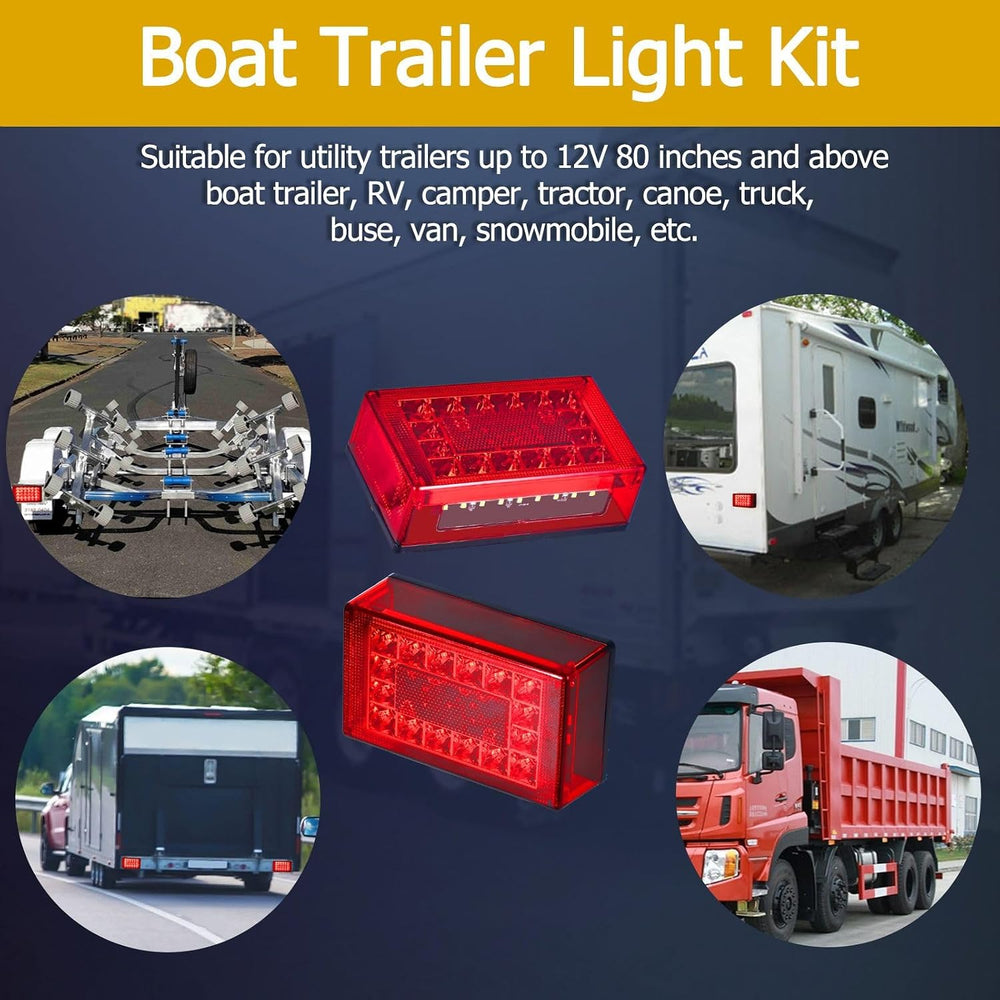 6inch Boat Trailer Lights LED Kit, Submersible Trailer Light
