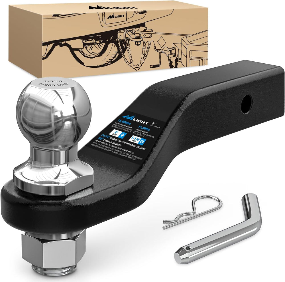 Nilight Forged Trailer Hitch Mount with 2-5/16" Ball | Fits 2 Inch Recei...