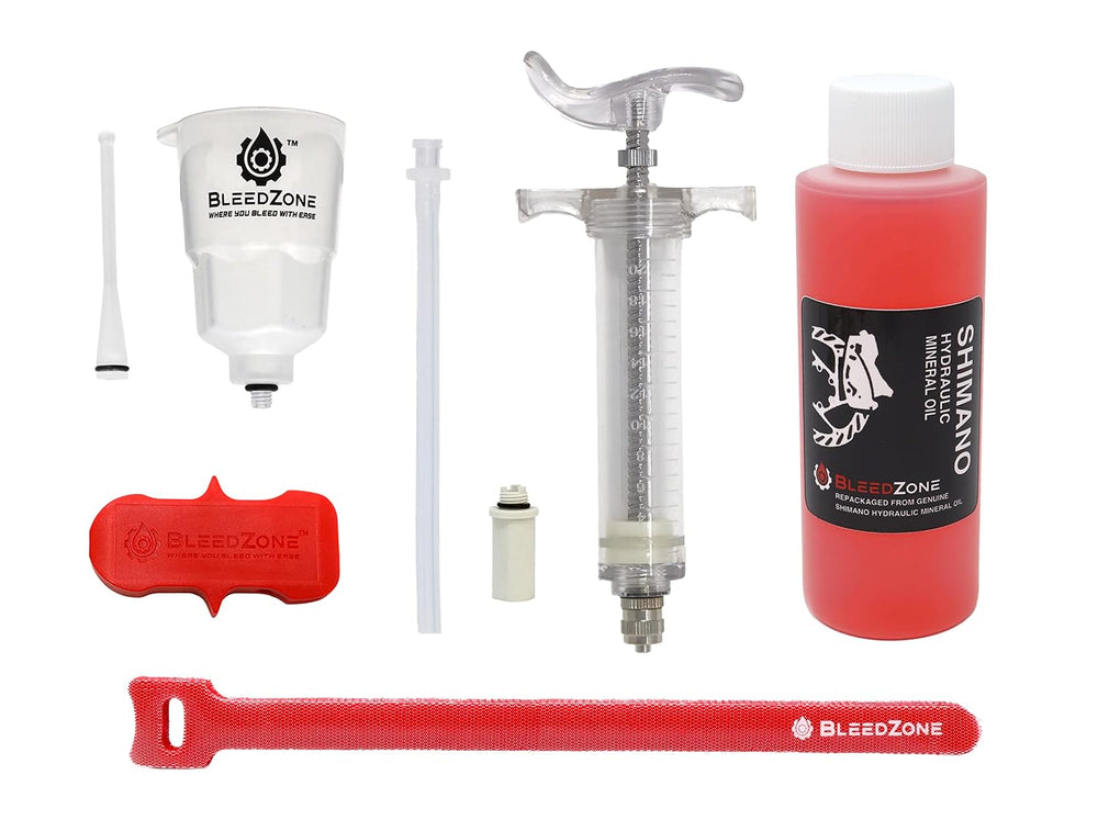 BleedZone Shimano Brake Bleed Kit with 120ml Mineral Oil for Road Bikes
