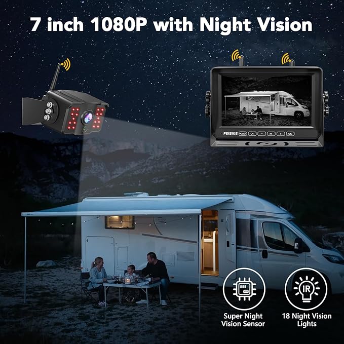 Dual RV Backup Camera Wireless