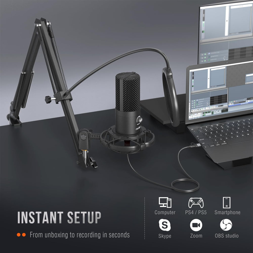 FIFINE T669 Studio Condenser USB Microphone for Recording Podcasting