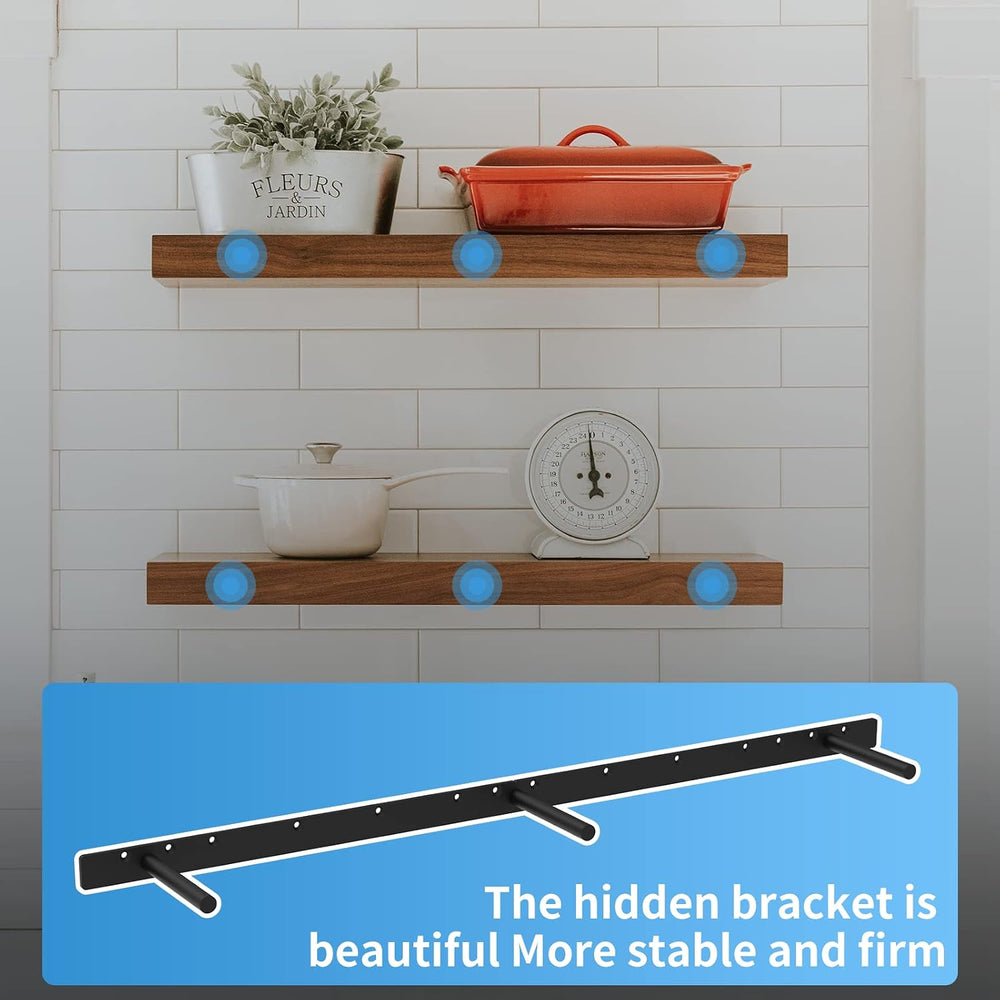 42 Inch Heavy Duty Blind Wall Mount Floating Shelf Bracket - Hidden Shelf Bra...