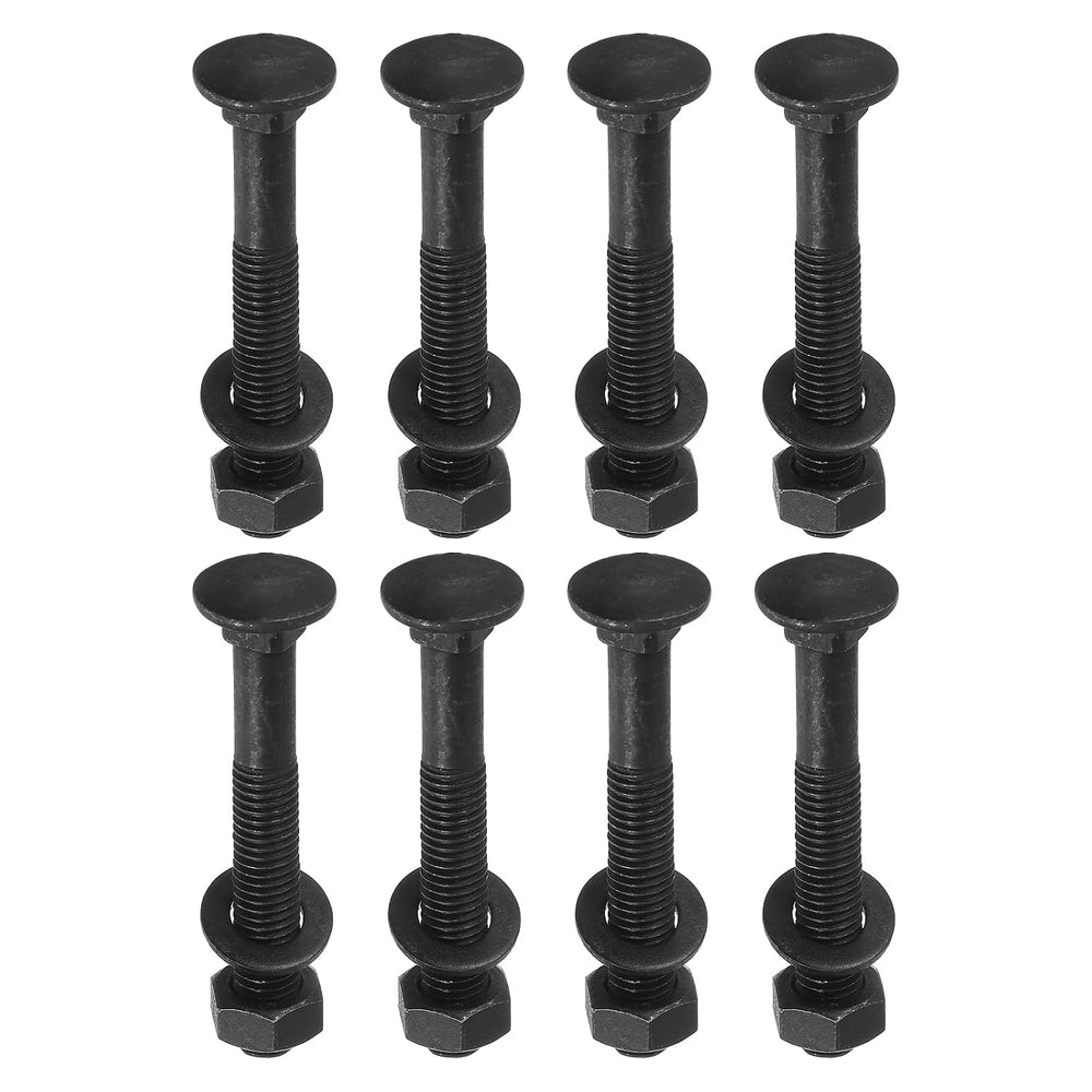 uxcell M10 x 70mm Carriage Bolt Kit, 25 Set Round Head Square Neck Screws, Ca...