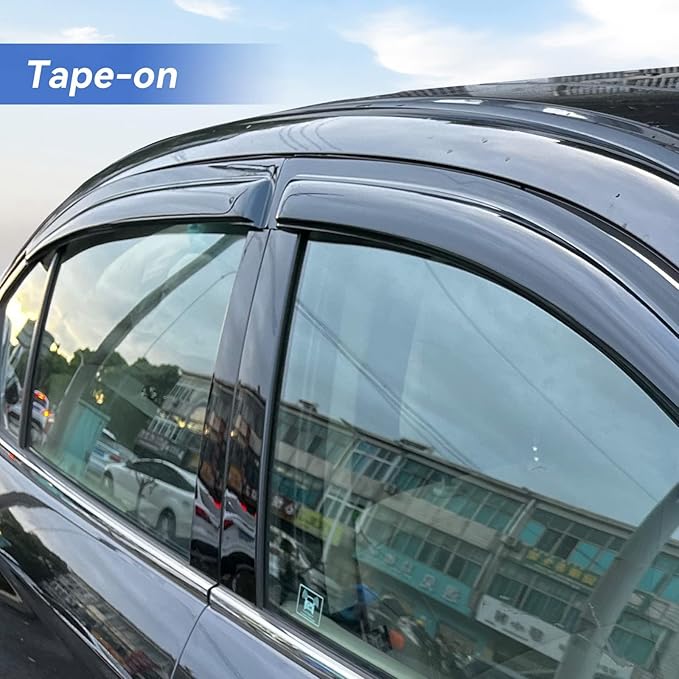 Window Visors Rain Guards for Honda Civic 2001 2002 2003 2004 2005, Out-Channel