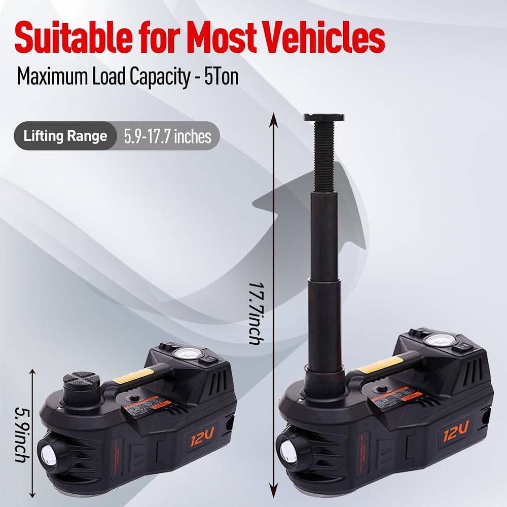 Trihelper Electric Car Jack 5 Ton 12V Floor Jack Hydraulic Jack Stand Car Lif...